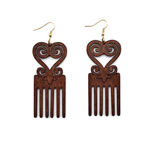 Women Handmade Vintage Retro Earrings Geometric Natural Wood Long Dangle Earring Women Handmade Vintage Retro Earrings Geometric Natural Wood Long Dangle Earring